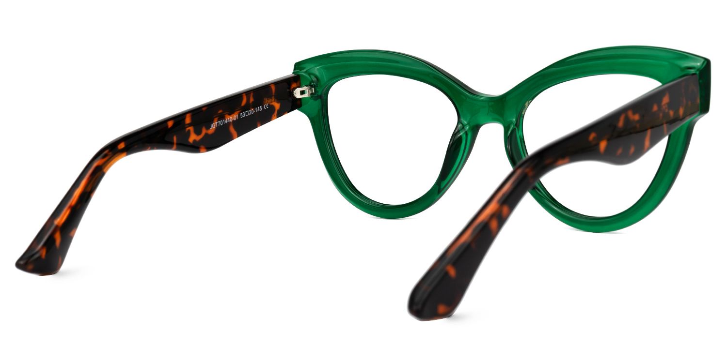 Samson - Cat Eye Green Eyeglasses | Vooglam Side View