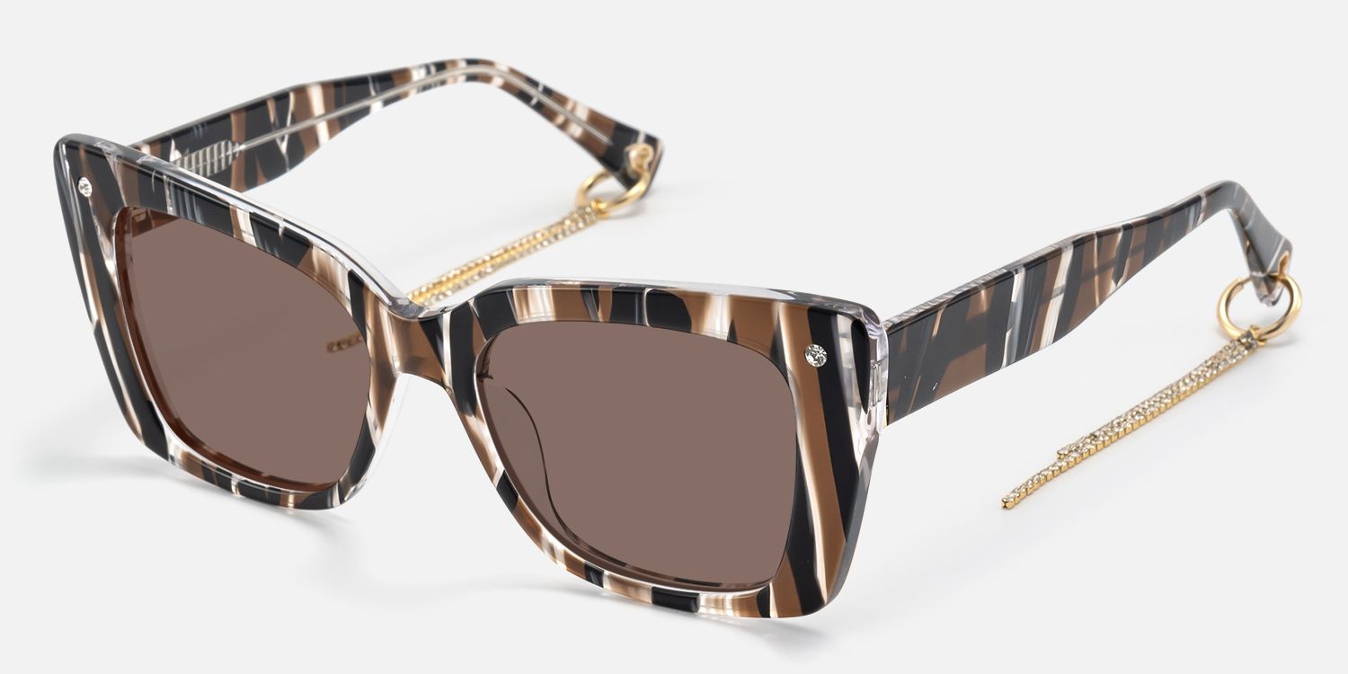 Rosa - Butterfly Pattern Sunglasses | Vooglam Front View