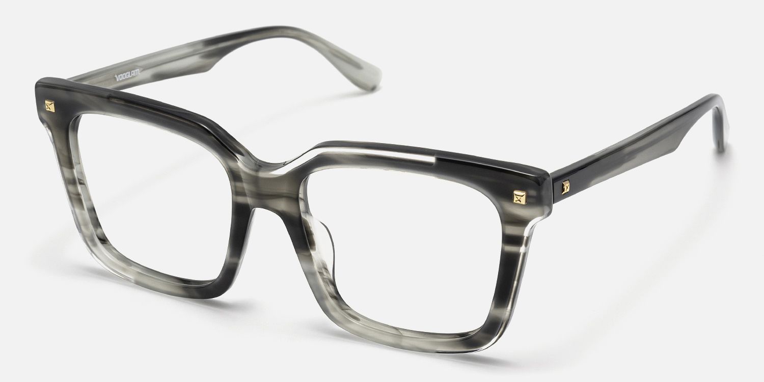 Taffeta - Square Silver Eyeglasses | Vooglam Front View