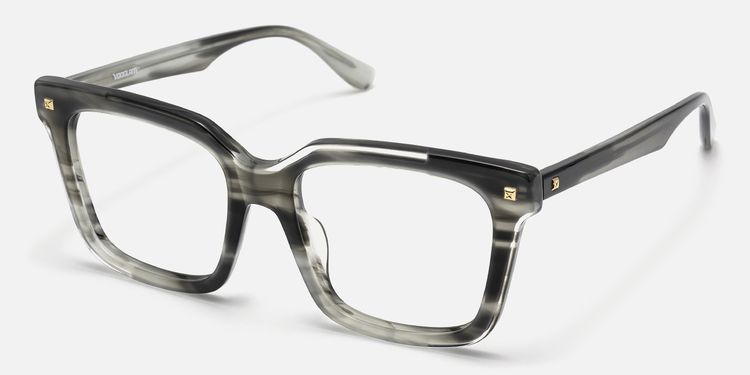 Taffeta - Square Silver Eyeglasses by Vooglam