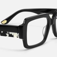 Axis - Oversized Black Art Deco Glasses | Vooglam Design Details