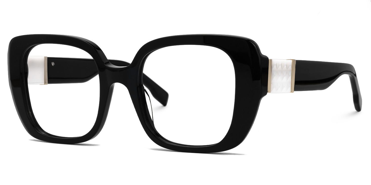 Embry - Square Black Eyeglasses | Vooglam Front View