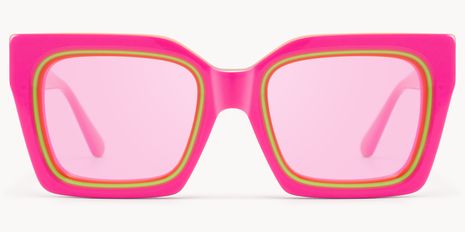 Stylish Pink Square Sunglasses Women Fashion Oversized Pink Square Lense Sunglasses With  main image 4