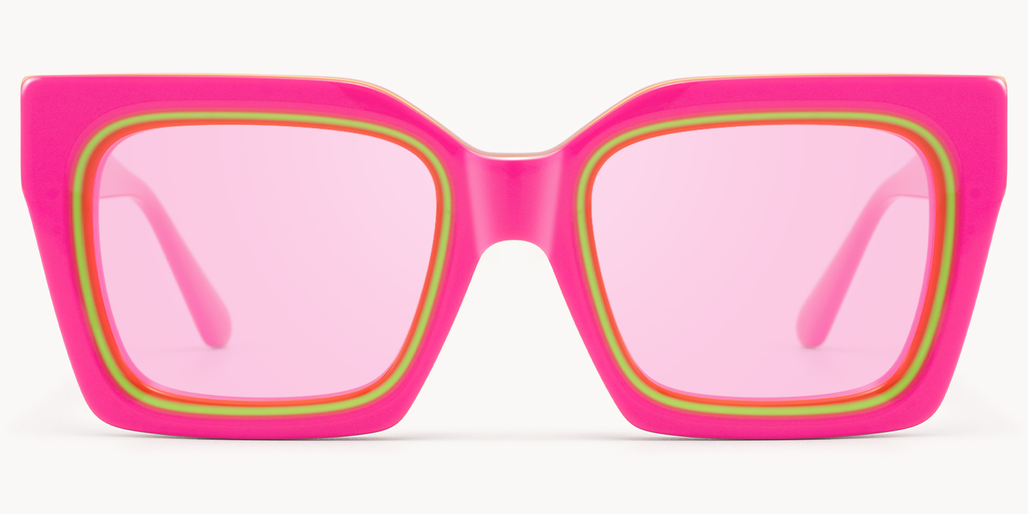 Trance - Square Pink Sunglasses