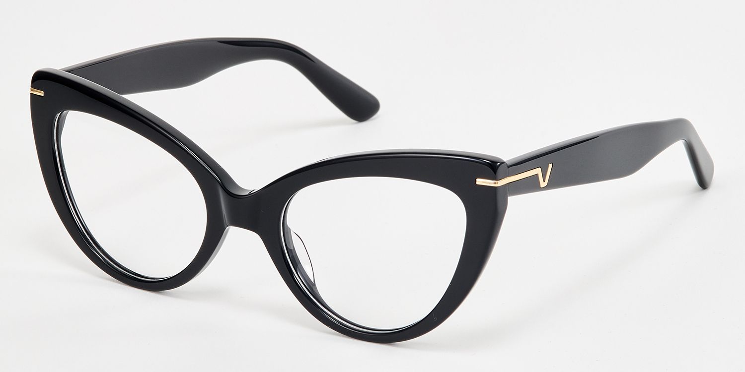 Veromca - Black Cat Eye Glasses | Vooglam Front View
