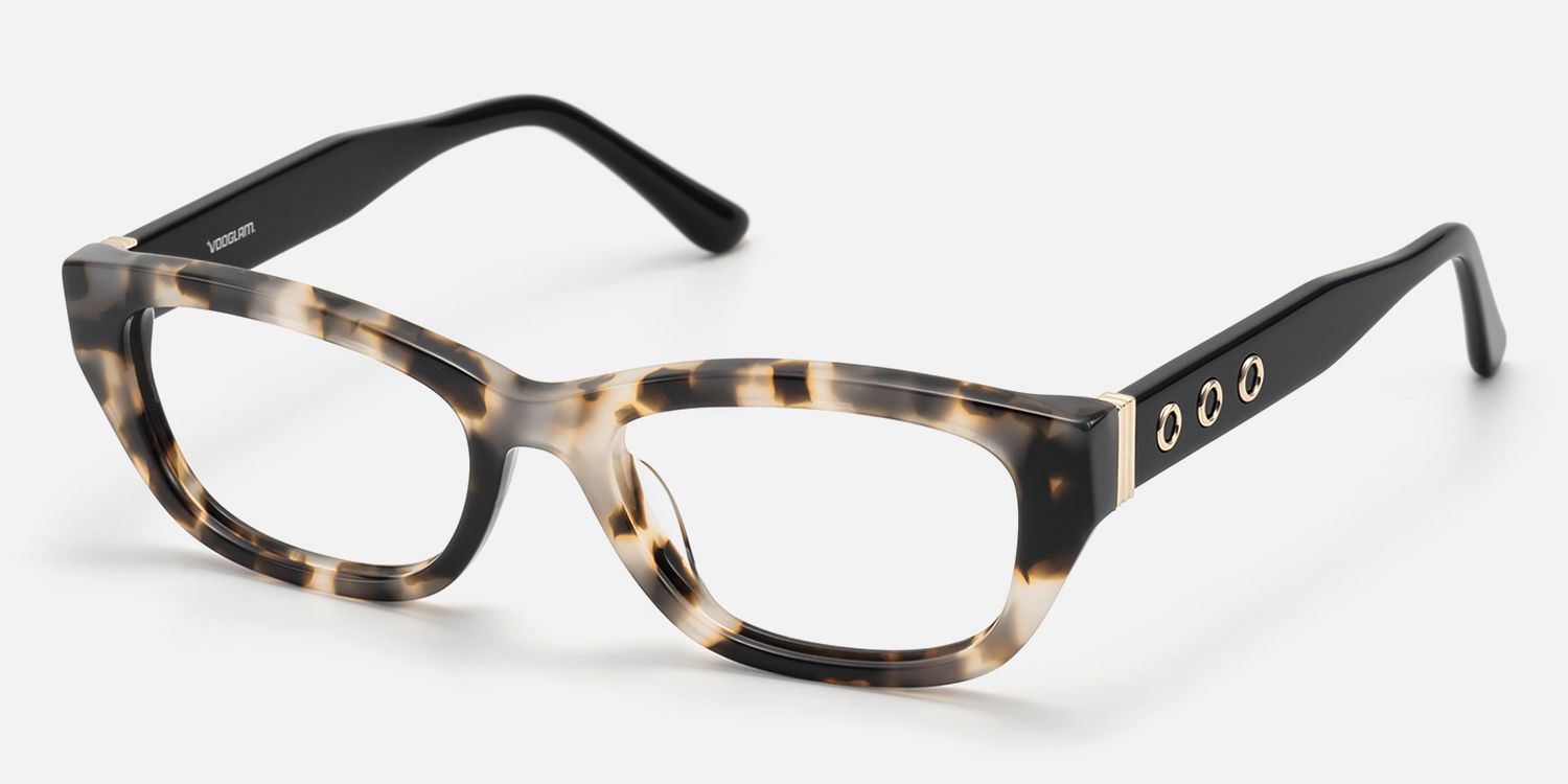Riven - Two Tone Tortoise Cat Eye Glasses | Vooglam Front View