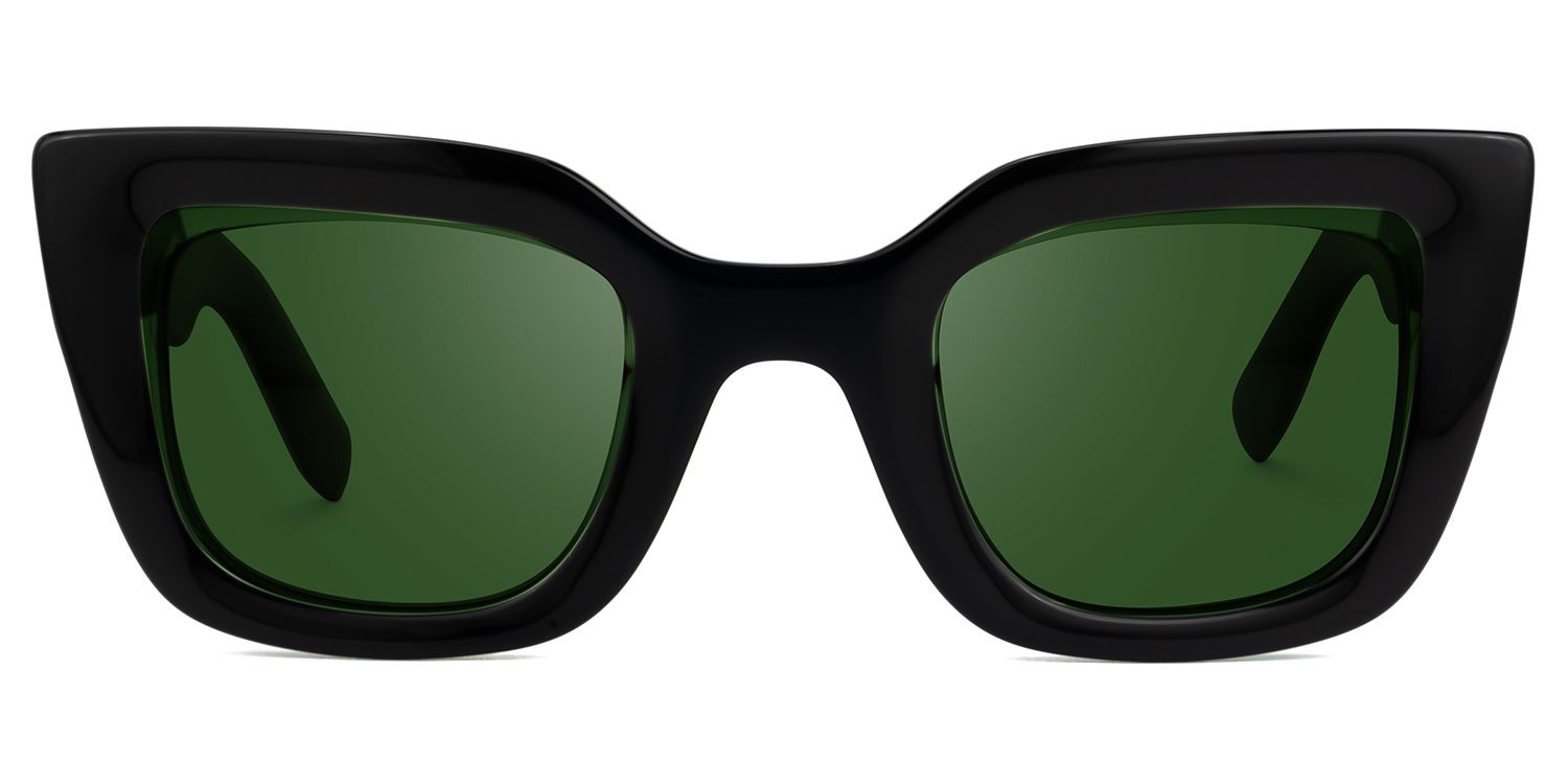 Delarosa - Cat Eye Green Sunglasses | Vooglam Angle View