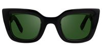 Delarosa - Cat Eye Green Sunglasses | Vooglam Angle View