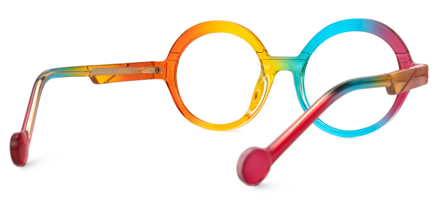 Baback - Round Multicolor Eyeglasses | Vooglam Side View