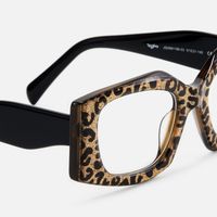 Tahlia - Geometric Tortoise Eyeglasses | Vooglam Design Details