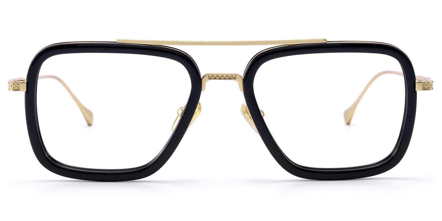 Frame Size of Alvira - Aviator Black Eyeglasses | Vooglam