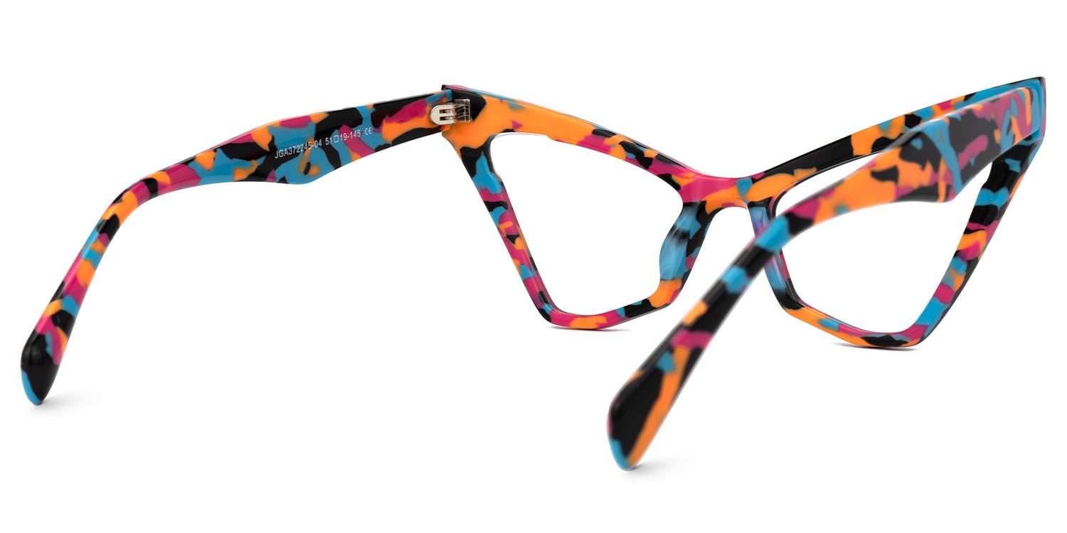 Caitlyn - Cat Eye Multicolor Eyeglasses | Vooglam Side View