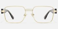 Ubuntu - Rectangle Gold Eyeglasses | Vooglam Angle View