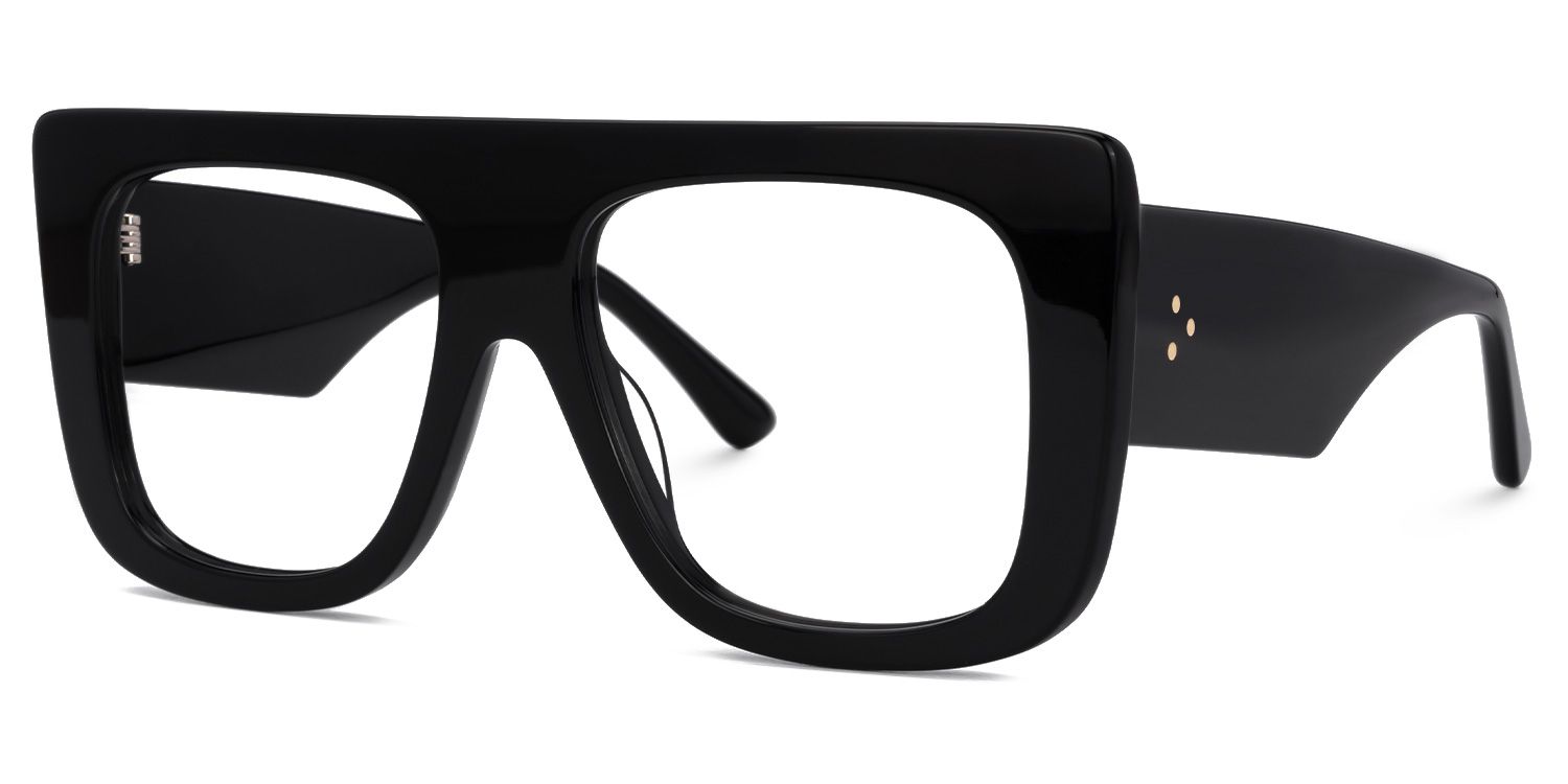 Halian - Aviator Black Eyeglasses | Vooglam Front View