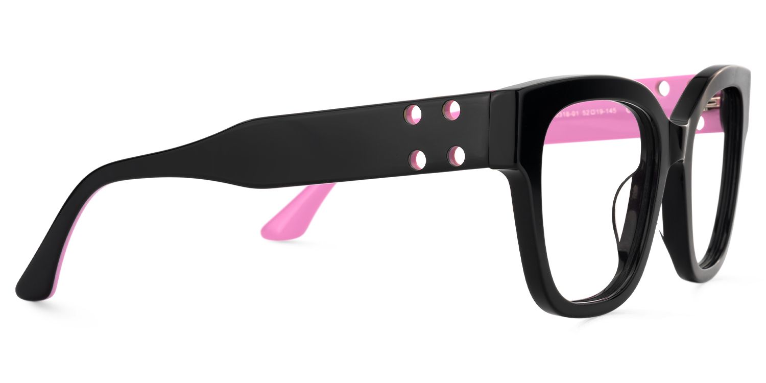 Lorette - Square Black Eyeglasses | Vooglam 4