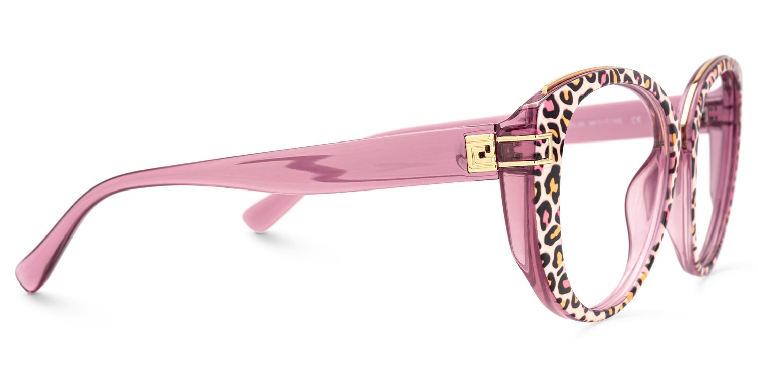Bessie - Oval Animal Eyeglasses Cheetah Style | Vooglam 4