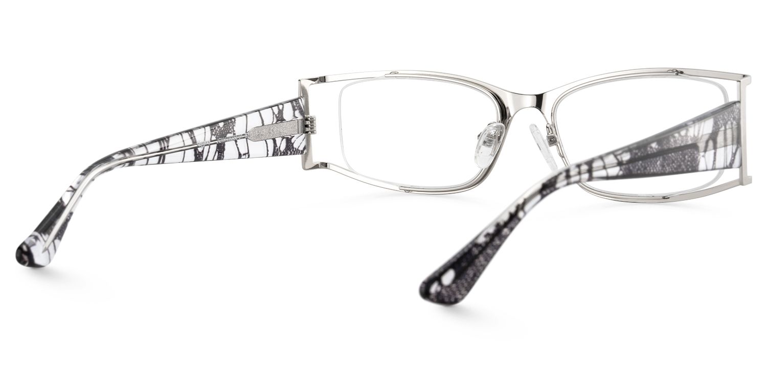 Côte d’Azur Silver and Black feather light Glasses with Rectangular Frame Amazon.com: VOOGLAM Oversize Rectangle Blue Light Blocking  main image 2
