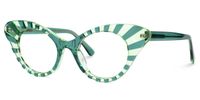Kiele - Cat Eye Green Eyeglasses | Vooglam Front View