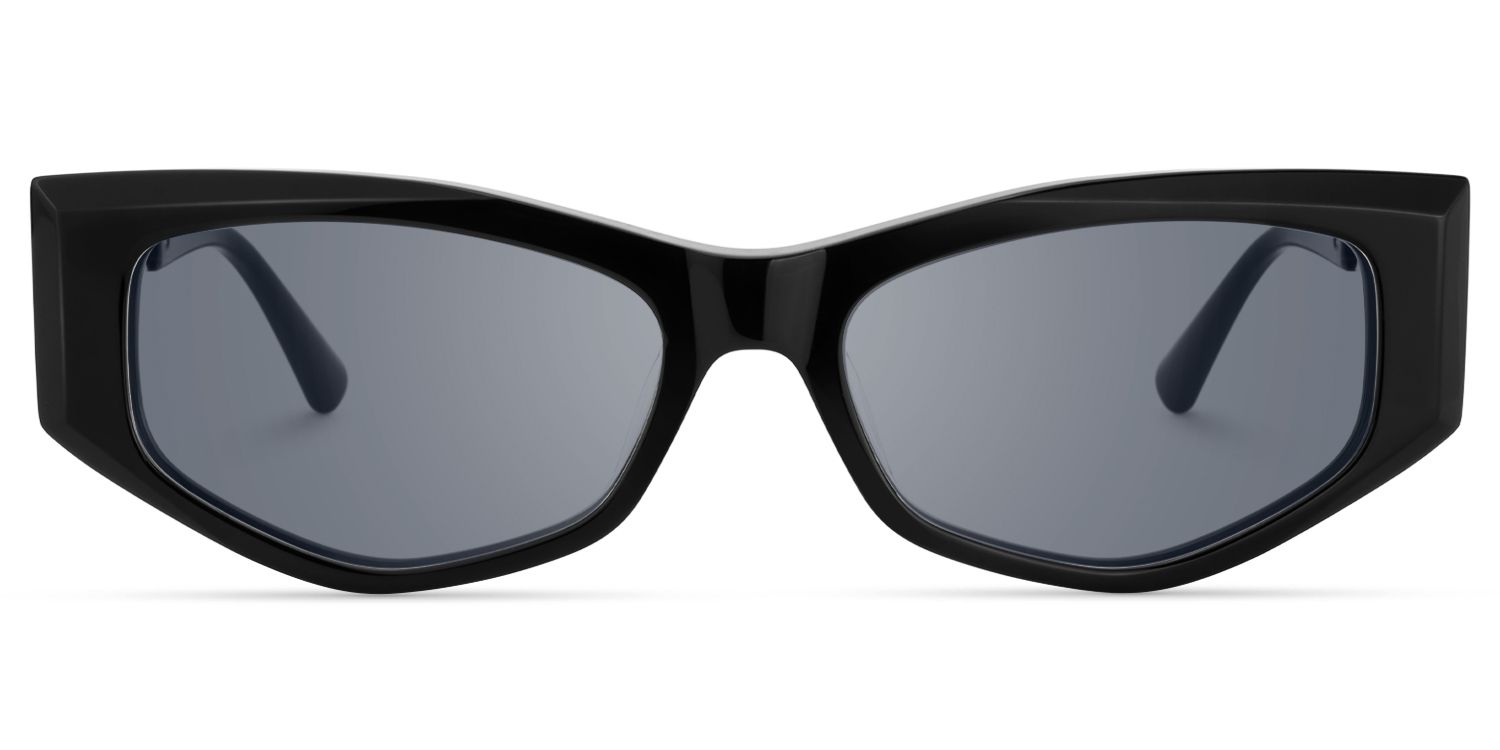 Tahiya - Geometric Black Sunglasses | Vooglam Angle View