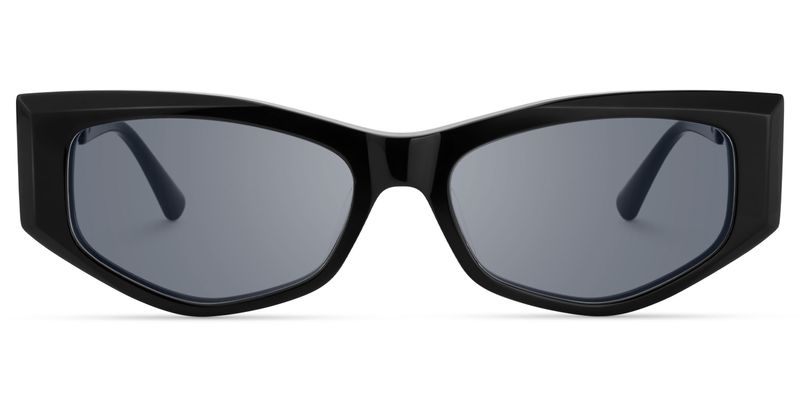 Tahiya - Geometric Black Sunglasses | Vooglam