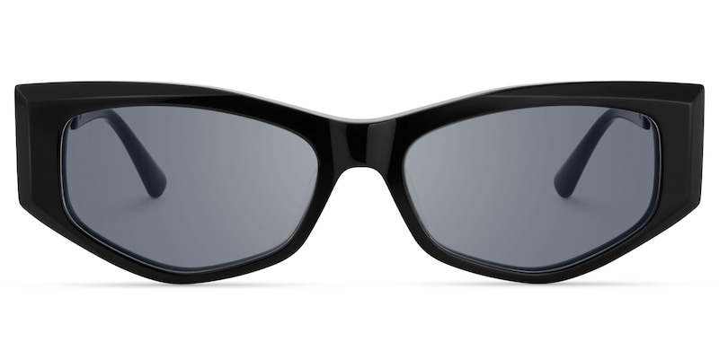 Tahiya - Geometric Black Sunglasses