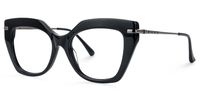 Elandra - Cat Eye Black Eyeglasses | Vooglam Front View