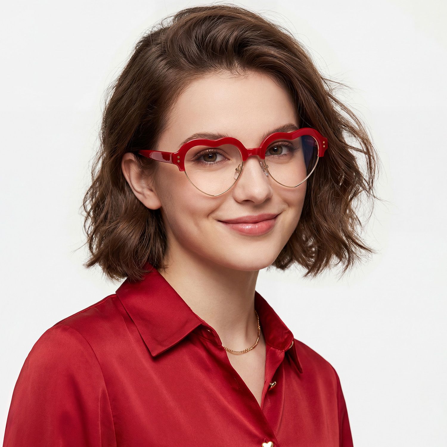 Hannah - Heart Red Eyeglasses offers both fashion and practicality. The advanced frames ensure clear vision at any distance, while the stylish frames provide a unique look that is perfect for any occasion.