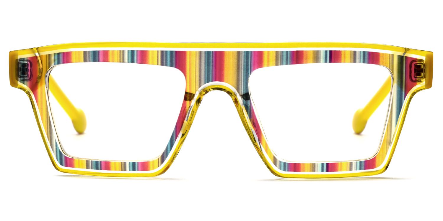 Treva - Rectangle Multicolor Eyeglasses by Vooglam - Angle View
