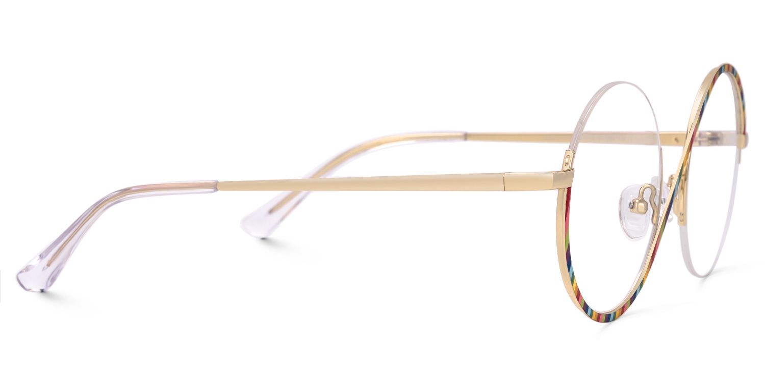 Manley - Stylish Round Multicolor Semi-Rim Glasses by Vooglam - Product View 4