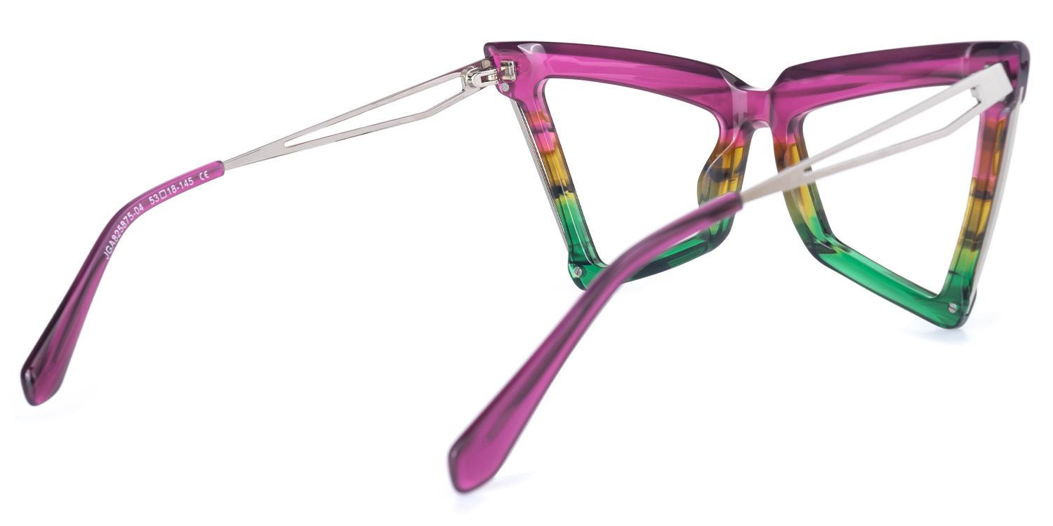 Elihu - Butterfly Multicolor Eyeglasses | Vooglam Side View