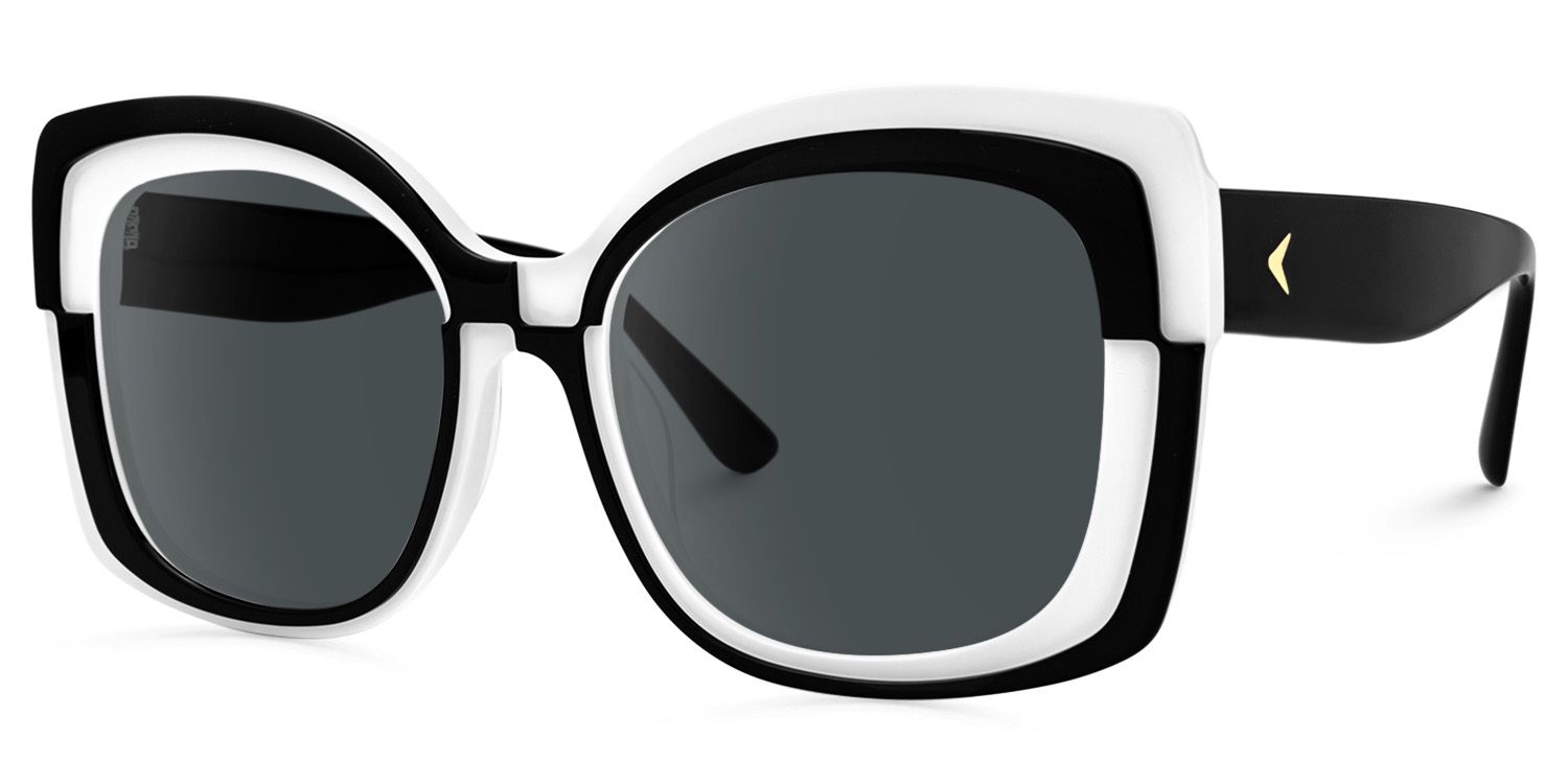 Mabon - Butterfly Black/White Sunglasses | Vooglam Front View