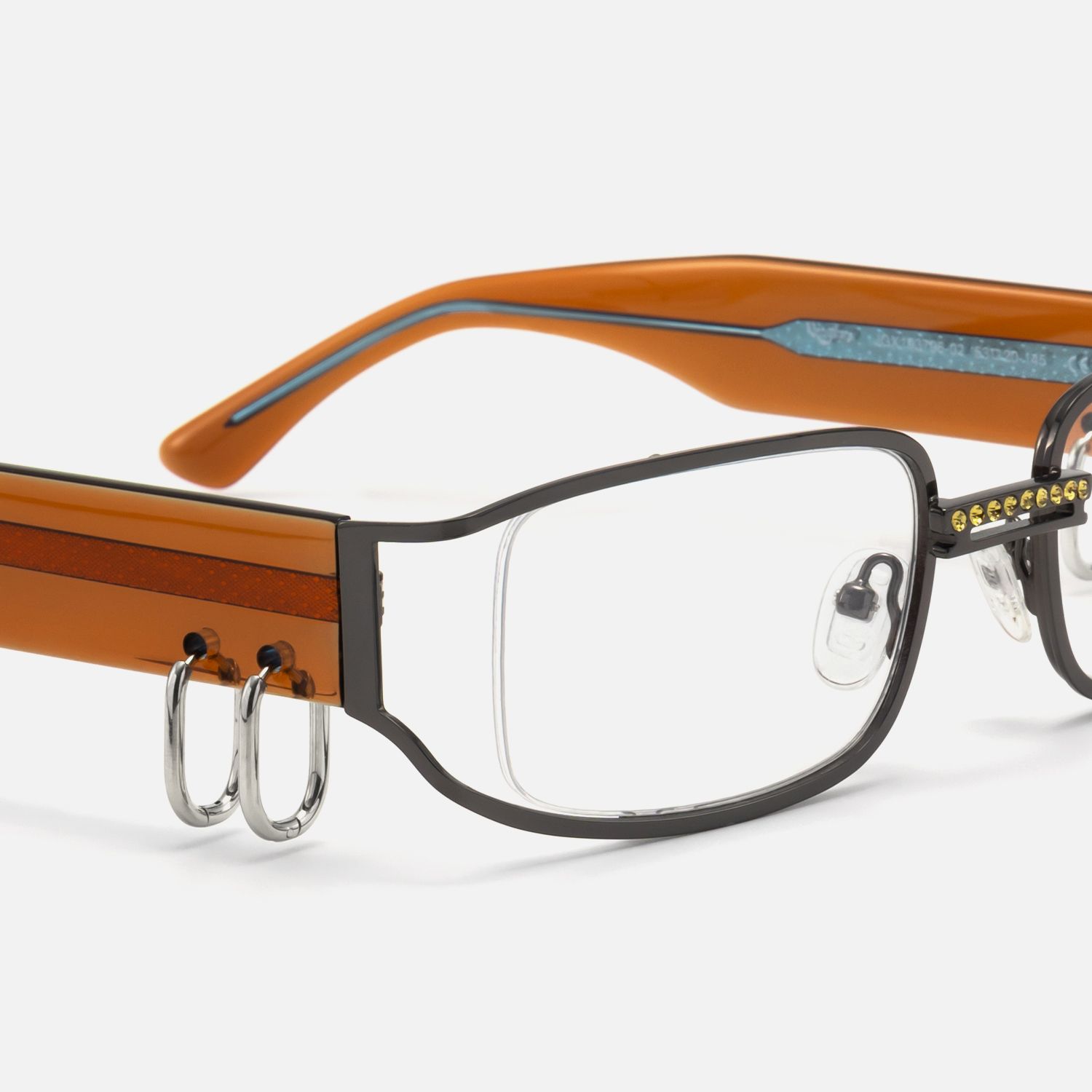 Riff - Rectangle Grey Eyeglasses | Vooglam Design Details