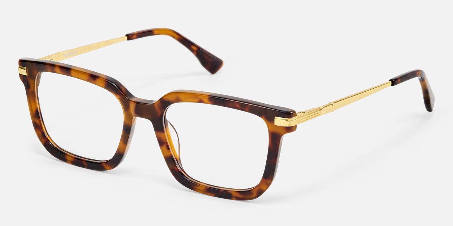 Denbeigh - Rectangle Tortoise Eyeglasses | Vooglam Front View