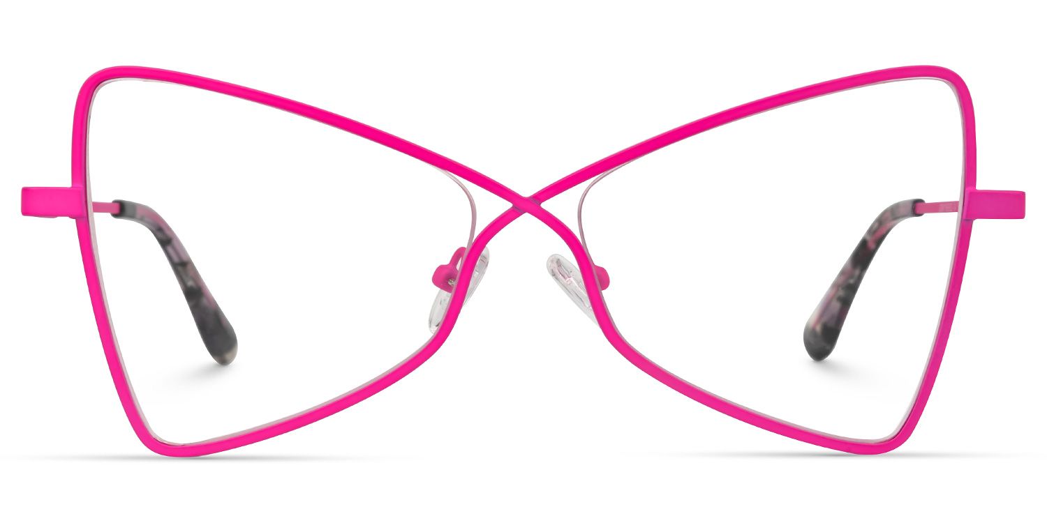 Ebba - Butterfly Pink Eyeglasses | Vooglam Angle View