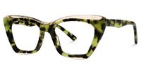 Demid - Cat Eye Green/Tortoise Eyeglasses | Vooglam Front View