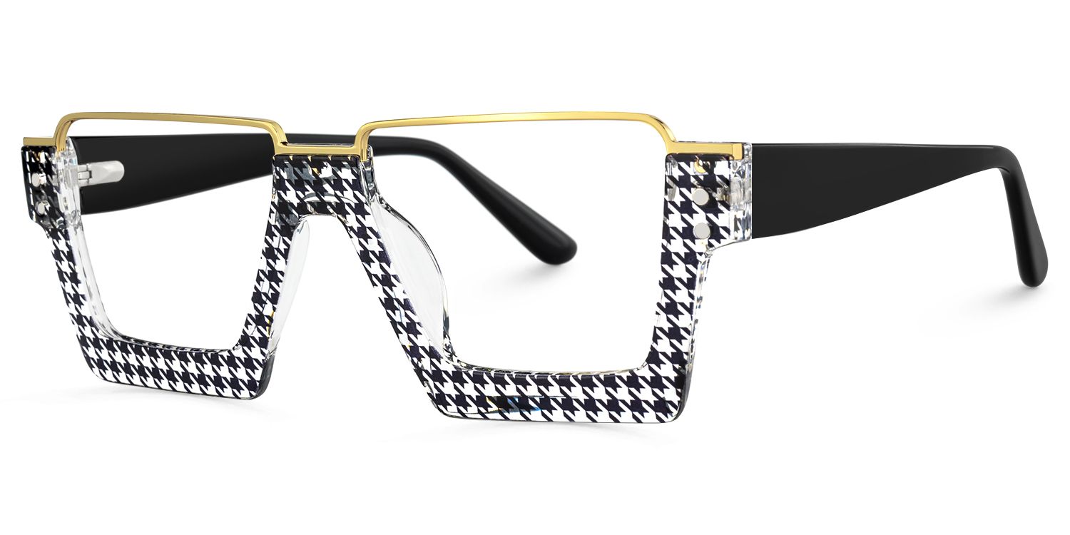 Dardhan - Rectangle Pattern Eyeglasses | Vooglam Front View