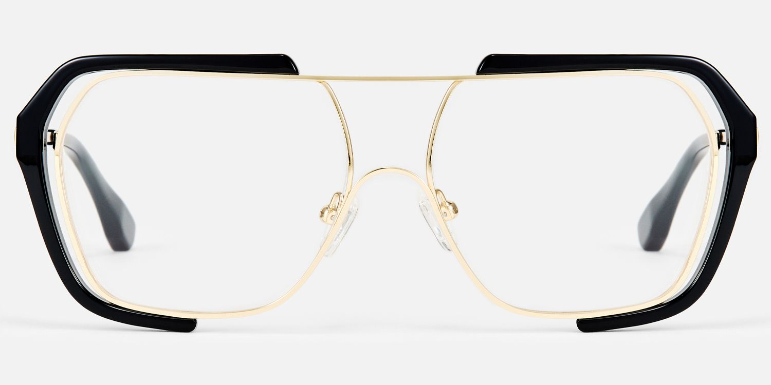 Porsha - Aviator Black Eyeglasses | Vooglam Angle View