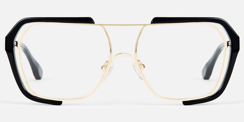 Porsha - Aviator Black Eyeglasses