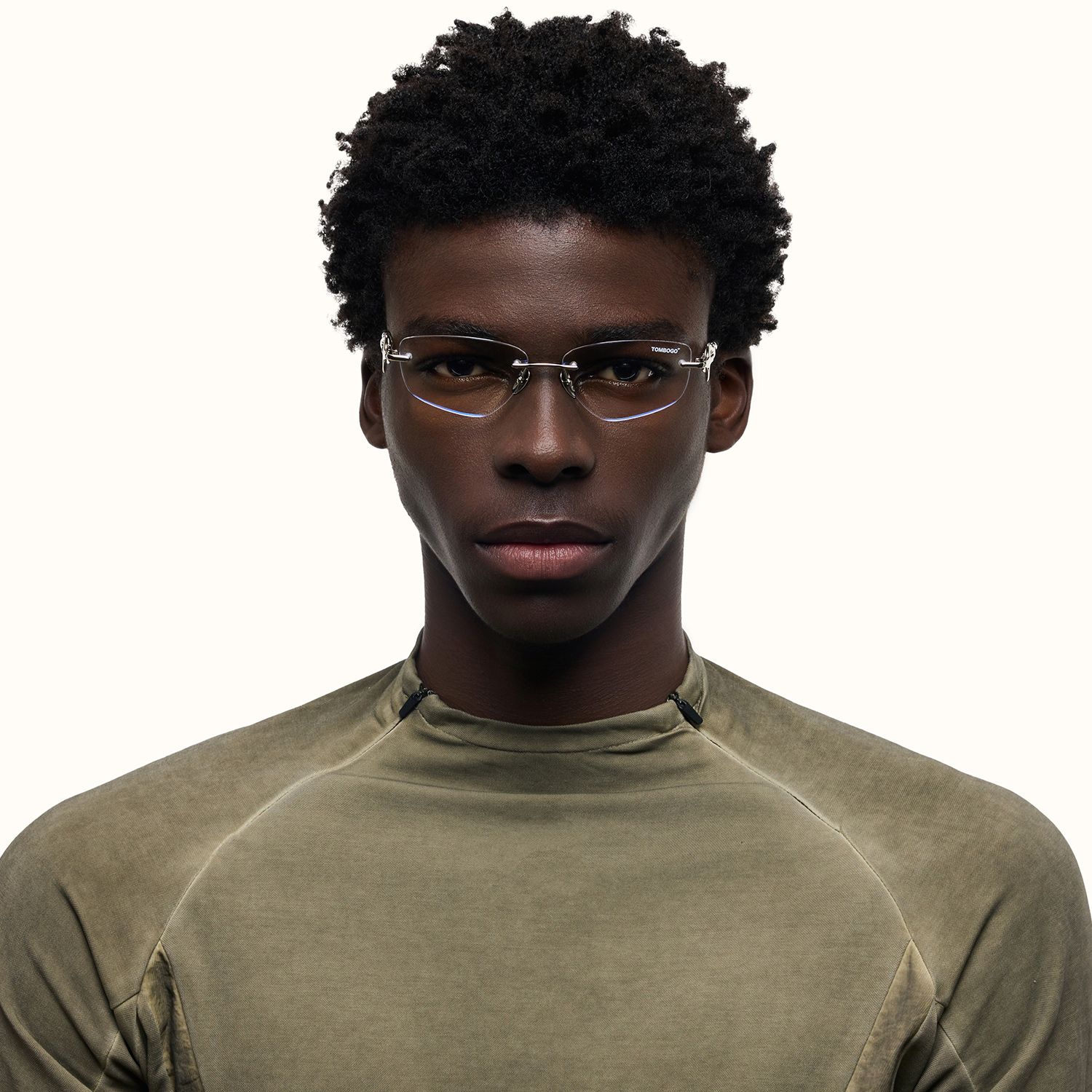 model wearing The Decoder - Geometric Silver Eyeglasses 2