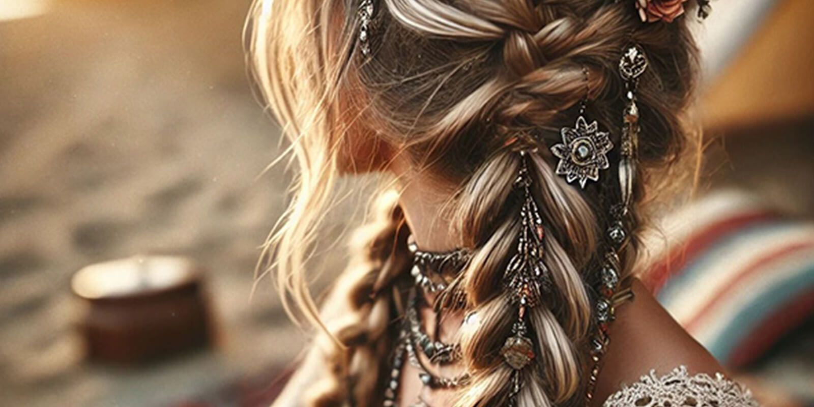 Beautiful styled bohemian hairstyle
