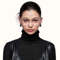PIERCE - Square Transparent Eyeglasses | Vooglam On Model 1