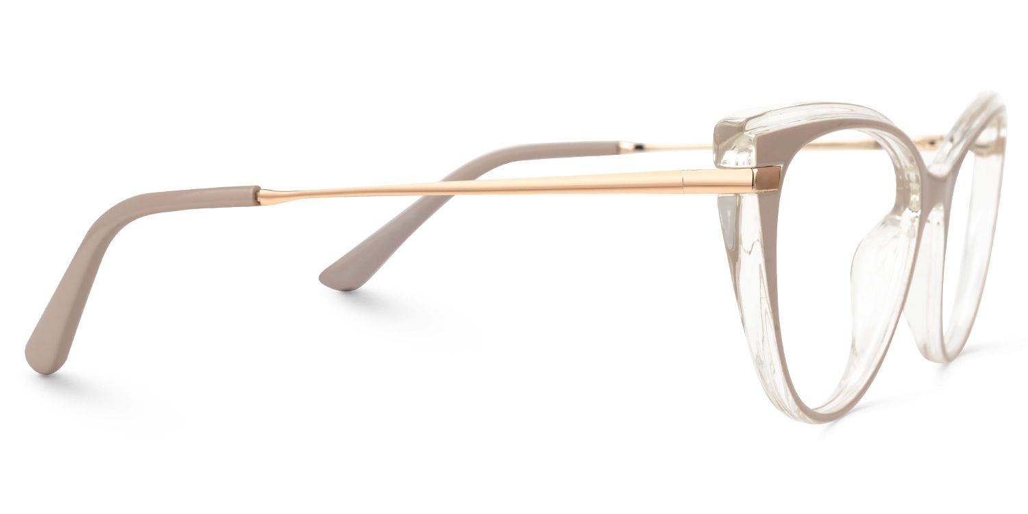 Farolf - Cat Eye Champagne Eyeglasses by Vooglam - Product View 4