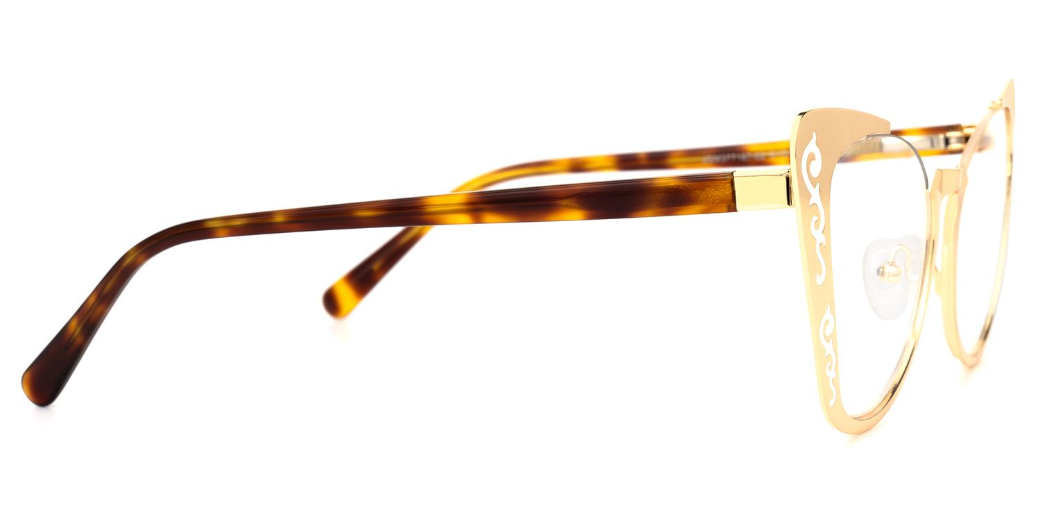 Ithran - Cat Eye Gold Eyeglasses | Vooglam 4