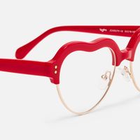 Hannah - Heart Red Eyeglasses | Vooglam Design Details