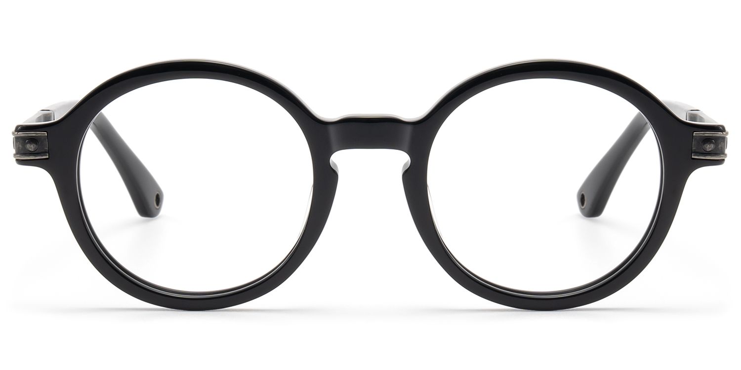 Frame Size of Lennon - Vintage Metal Black Retro Round Frames | Vooglam