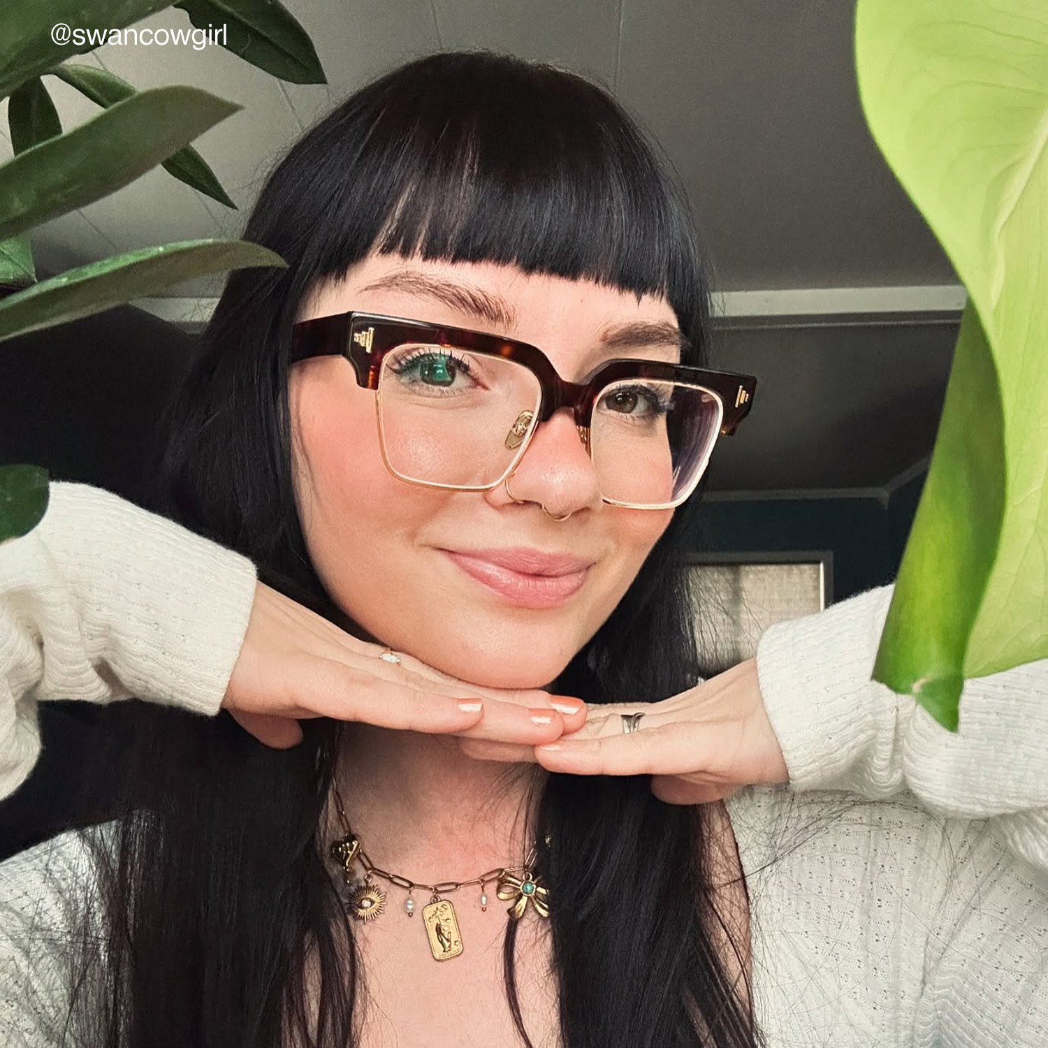 Nathifa - Browline Tortoise Eyeglasses - 9