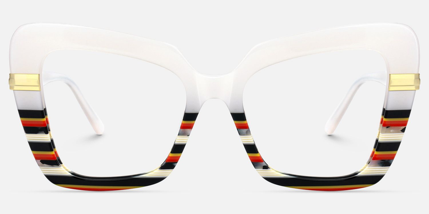 Nadda - Square Two-tone Eyeglasses | Vooglam Angle View