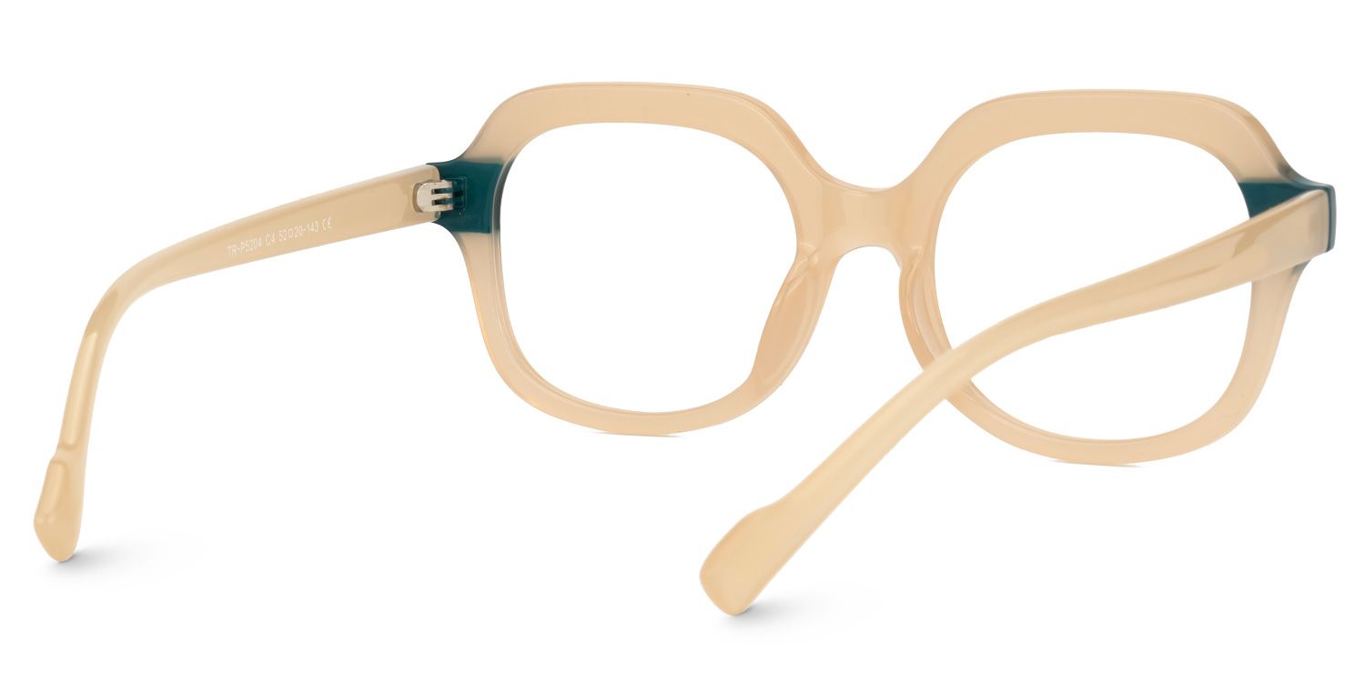 Fadil - Square Champagne Eyeglasses | Vooglam Side View