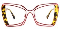 Russell - Square Tortoise Eyeglasses | Vooglam Angle View