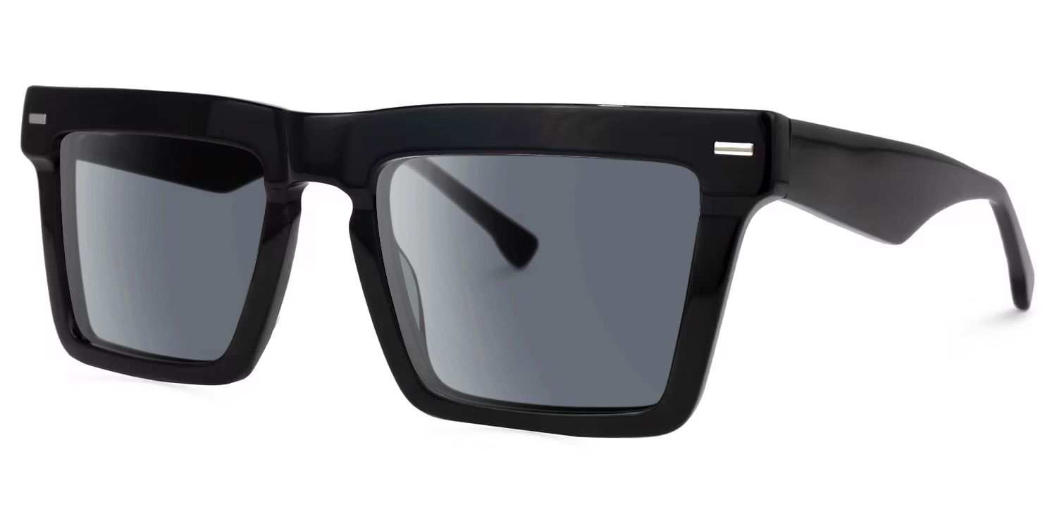 Kenty - Thick Frames Eclectic Black Sunglasses | Vooglam Front View
